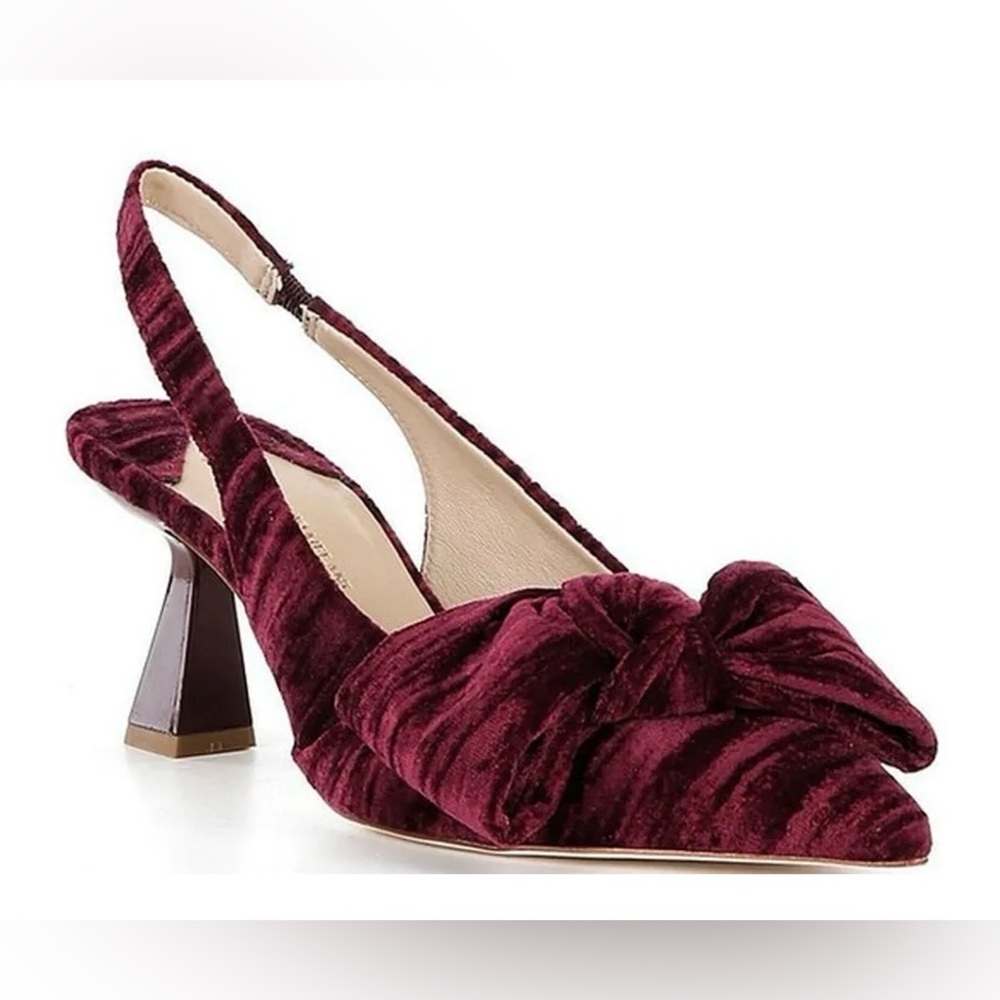 ANTONIO MELANI Lenore Burgundy Velvet Heels